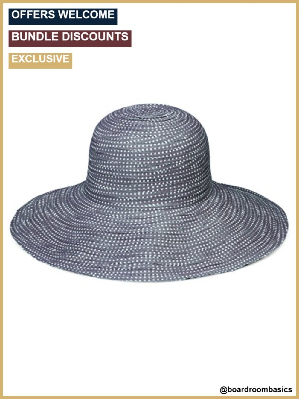 UPF 50+ Women's Packable Wide Brim Sun Hat with Adjustable Drawstring, Polyester